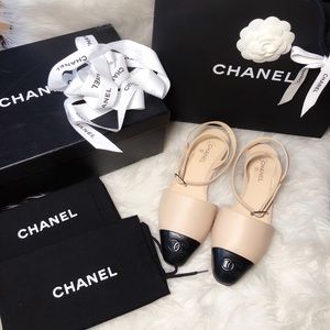 ✨SUPER SALE✨new CHANEL flats beige black 35.5